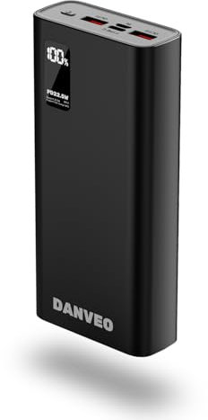 DANVEO Power Bank 20000MAH Portable Charger Phone Battery Pack Fast Charge with LCD Display, PD3.0 QC4.0, USB-C Input & Output, 4 Ports for iPhone, Samsung, Huawei, Phone, Tablets & More