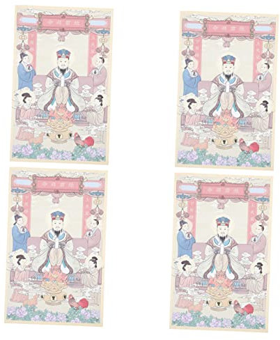Homoyoyo 4stücke Wandtattoo Küche Aufkleber Selbstklebende Dekoration Für Kochbereich Traditionelles Design Chinesische Poster Für Zuhause Und Büro