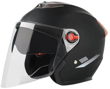 Motorradhelm Erwachsene, Jethelm Mit Doppelvisier Für Herren Und Damen, Rollerhelme, 3/4 JetHelm Tragbarer Roller Helm Mopedhelm (56-62cm)