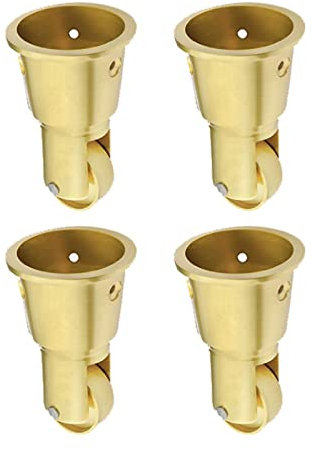 YJKZQLB Möbelräder 4 Stück runde Vintage Becher aus massivem Messing, Möbelrollen im antiken Stil, Schwerlastrollen, Transportrollen, Lenkrollen 27 mm in antik