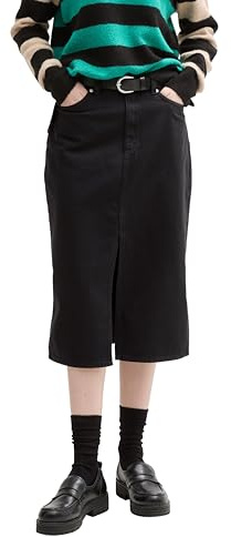 Tom Tailor Denim Damen Midi-Jeansrock mit Schlitz