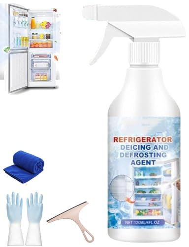 Abtauspray für Kühl-/Gefrierschrank, Abtauspray für Kühl-/Gefrierschrank, 120 ml Kühlschrank-Abtau-Enteisungsspray, entfernt effizient und schnell Eisansammlungen (1Pcs)