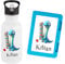 Personalisierte Trinkflasche Kinder Edelstahl mit Dino und Monster [ 400ml ] - Robuste Trinkflasche + Brotdose mit Namen und Dinosaurier oder Monster als Set - Flasche mit Trinkhalm (Dinosaurier)