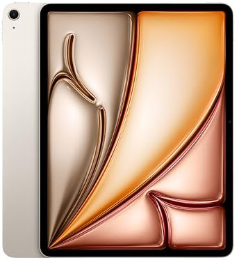 Apple iPad Air 13 Pouces avec Puce M3 : Apple Intelligence, écran Liquid Retina, 1 to, caméras Avant/arrière 12 Mpx, Wi-FI 6E, Touch ID, autonomie d’Une journée – Lumière stellaire