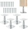 Lot de 4 supports de poteau réglables en hauteur, avec 16 vis, supports de poteau galvanisés de 100 à 150 mm, à visser, galvanisés, passivés par couche épaisse