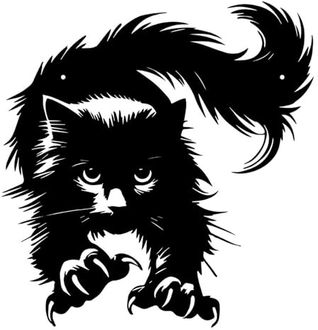 PVYGDXYI Schwarze Katze Metall Wanddekoration Springende Katze Silhouette Kunst Metall Wanddekoration Einzigartige Tier Natur Stil Home Decor