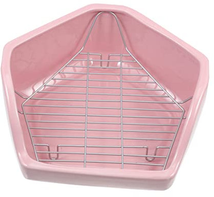 DECOMELODY Toilette pour Lapin Céramique Bac De Toilette Angle Anti-basculement pour Petits Animaux De Compagnie Domestique Étanche