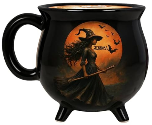 Hexenkessel Tasse, Halloween Hexen Kaffeetasse, Personalisiert Hexenkessel Kaffeetasse Hexenkessels Keramik Halloween Tasse Als Halloweens Geschenk