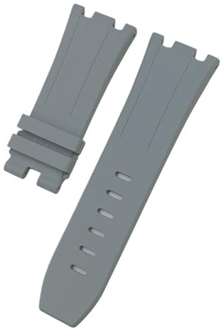 TLCBAZCF 28 mm 30 mm weiches Uhrenarmband aus Fluorkautschuk, kompatibel mit AP-Uhren, Audemars Piguet Royal Oak Offshore 15703 15710, Riemenwerkzeuge(Gray No Clasp,30mm)