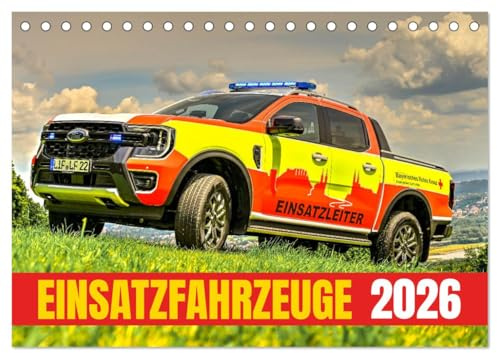 Einsatzfahrzeuge 112 (Tischkalender 2026 DIN A5 quer), CALVENDO Monatskalender: Motive mit Einsatzfahrzeugen aus Feuerwehr und Rettungsdienst (CALVENDO Technologie)