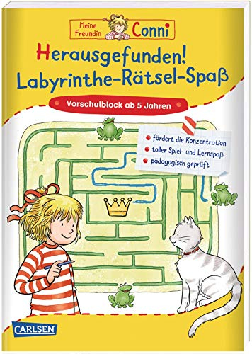 Conni Gelbe Reihe (Beschäftigungsbuch): Herausgefunden! Labyrinthe-Rätsel-Spaß: Vorschulblock für Kindergartenkinder ab 5 Jahren