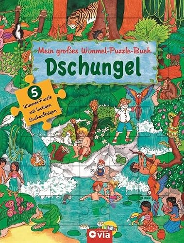 Mein großes Wimmel-Puzzle-Buch - Dschungel: Suchen, Entdecken und Puzzeln - Für Kinder ab 4 Jahren