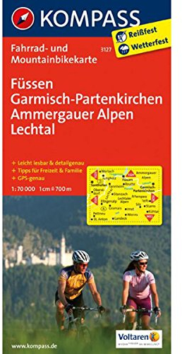 KOMPASS Fahrradkarte Füssen - Garmisch-Partenkirchen - Ammergauer Alpen - Lechtal: Fahrrad- und Mountainbikekarte. GPS-genau. 1:70000 (KOMPASS-Fahrradkarten Deutschland, Band 3127)