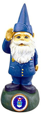 12 US Air Force Military Gnome Garden Statue, 5L x 5W x 12H