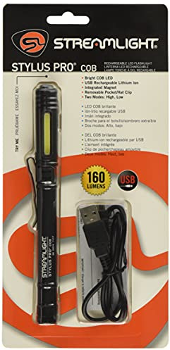 Streamlight 66700 Stylus Pro COB with USB cord Clam Black
