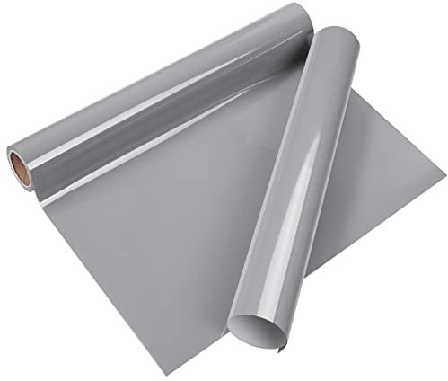 VINYL FROG Heat Transfer Vinyl Roll HTV Vinyl - 12x5ft Grey Iron on Vinyl for T-Shirts, Heat Press Vinyl for DIY Craft Designs (Grey)