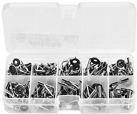80er Set Angelrute Reparatur Spitzenringe aus Edelstahl mit Keramik | Korrosionsbeständiger Rahmen, glatte Keramikringe für Schnur, 10 Größen für Süß- und Salzwasser