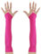 NET TOYS Fingerlose Handschuhe mit Mittelfinger-Schlaufe | Neonpink | Hochwertiges Frauen-Kostüm-Zubehör Armstulpen | Passend gekleidet für Fasching & Karneval