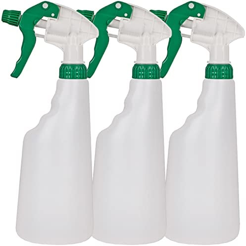 3 x Green 750ml Heavy Duty Empty Plastic Water Trigger Spray Bottles for Household Gardening, Plant Watering, Car Valeting & Cleaning