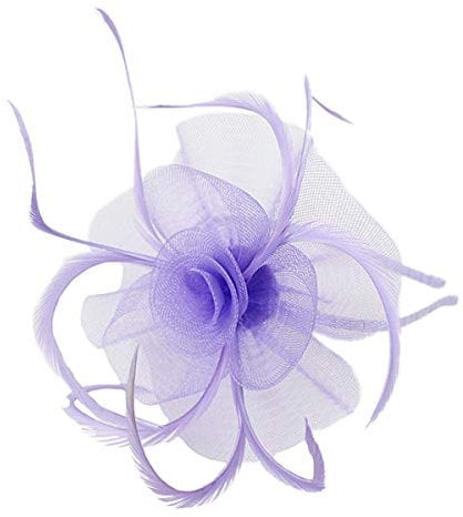 Flower Cocktail Tea Party Headwear Feather Fascinators Top Hat Racing Cocktail Headband Lilac