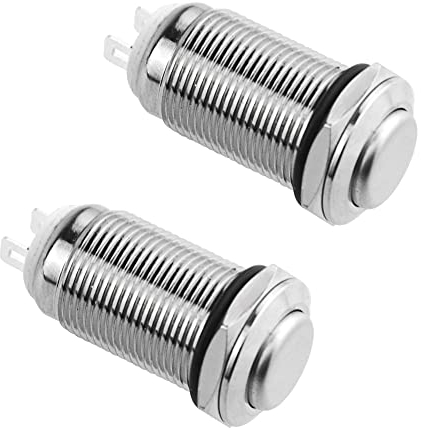 WMYCONGCONG 2 PCS 12mm Verriegelung Wasserdichter Metall-Druckknopfschalter Ein Aus 3A 250V AC