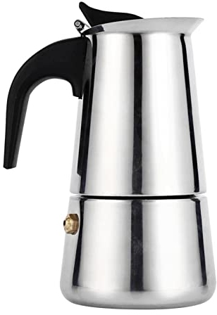 Denash Coffee Maker, 100ml/200ml/300ml/450ml Stainless Steel Espresso Moka Pot with Ergonomic Handle for Home Office(100ml)