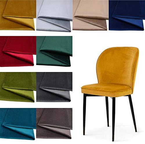 BLUVEL Möbelstoff Velours Velvet Stoff/Wildleder-Look 50x150cm (Hellgrau 9003)