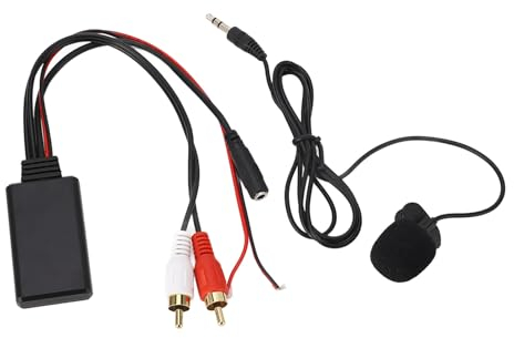 Bluetooth-Adapter,KIMISS Bluetooth-Aux-Modul, AUX-IN Kabeladapter, ABS Bluetooth AUX Modul 2 Kabeladapter mit Freisprechmikrofon Schwarz