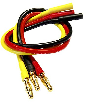 VUNIVERSUM 3X Set = 9 Stück Premium 20cm Verlängerung Kabel für Brushless Motor Regler ESC mit 4mm Goldstecker Male auf Female 14AWG Hochstrom Kabel Rot Gelb Schwarz