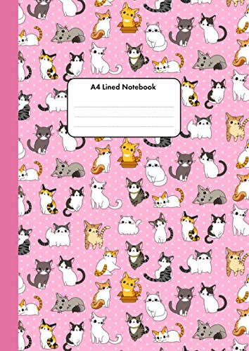 A4 Lined Notebook Cute Cats: For School or Home Use (120 Pages Blank Lined Notebook For Children)