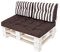 PillowPrim Palettenkissen - Sitzkissen - Komfort für Sofa & Couch - Perfekt für Balkonmöbel & Garten - Weich & langlebig - 120x80 + 2x60x40 cm, Braun mit Streifen