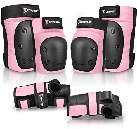 Forzueby Knieschoner, Ellbogenschützer und Handgelenkschützer für Erwachsene&Kinder Protektoren Set, 6 in 1 Schutzausrüstung zum Inliner Skaten, Skateboarden, Scooter Fahren, BMX usw.