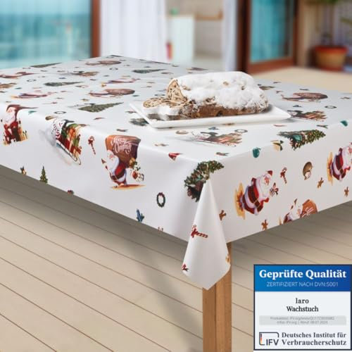 laro Wachstuch-Tischdecke Schneeflocke Weihnachten Weihnachts-Motive PVC Wachstischdecke Eckig Meterware Wasserabweisend Abwischbar |25|, Größe:140x120