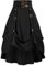 Scarlet Darkness Jupe Renaissance gothique pour femme, longueur genou, avec boucles et sangles, Noir , XXL
