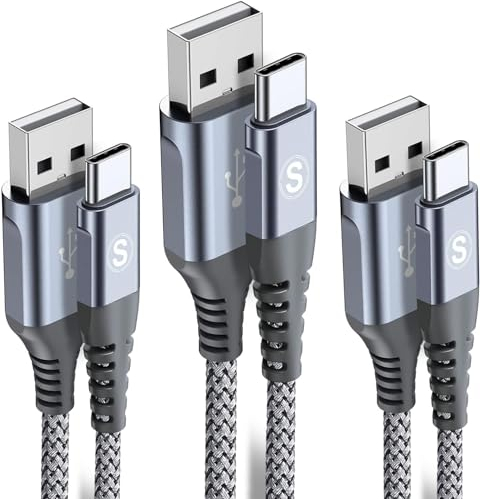 sweguard USB C Kabel 3.1A [3Stück 2m+2m+1m] Schnellladung, Ladekabel USB C Nylon Type C Kabel für Samsung S25 S24 S23 S22 S21 zu S8 Plus/Ultra/FE,Note20,A71 A52 A51,i Phone 16 15 Pro Max,HUAWEI P60