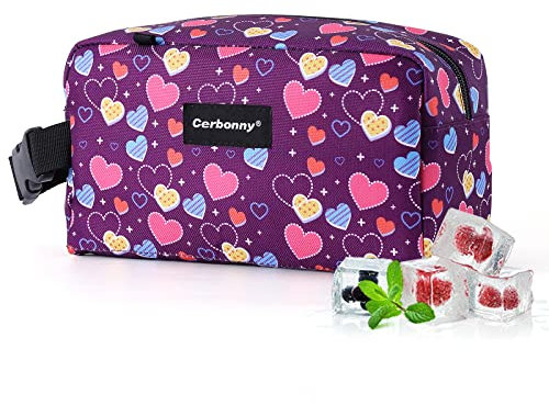 Insulated Mini Cooler Lunch Box - Freezable Snack Bag for Travel, Work, School with Ice Packs