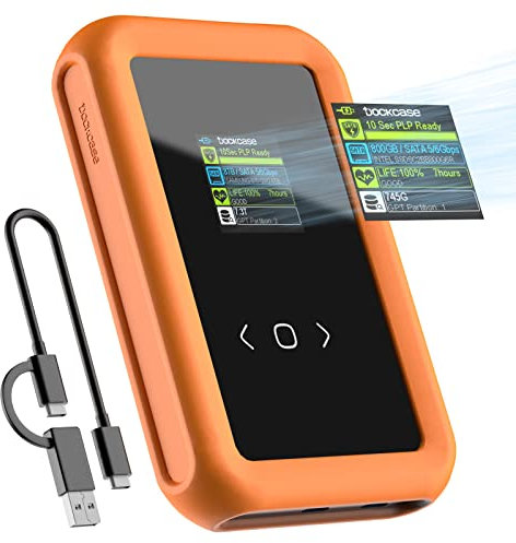 DOCKCASE 2.5 Smart Hard Drive Enclosure Triple Data Loss Protection 10s Power Loss Protection 15W Type-C Auxiliary Power Supply SATA HDD/SSD Caddy USB 3.2 Gen 2 SATA III 6Gbps 8TB Capacity