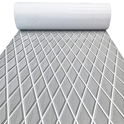KXKZREN EVA Foam Boat Flooring Decking Sheet 6mm Thick 74.8x27.6 Diamond Anti-slip Marine Flooring Mat Self Adhesive Deck Floor for Bass Boat Yacht Motorboat RV Cooler Tops
