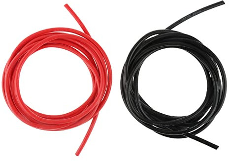DRELD 12 Gauge Silicone Wire Kit, 2.5m Ultra Flexible High Temp 12AWG Silicone Electrical Cable 680 Strands 0.08 mm of Stranded Tinned Copper Wire for Model Battery Low Impedance(2.5m Red &2.5m Black)