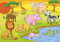 wandmotiv24 Fototapete Kinderzimmer Safari Tiere, 200 x 140cm - selbstklebende Vliestapete 150g, Wanddeko, Wandbild, Wandtapete, Afrika, Löwe, Savanne M0504