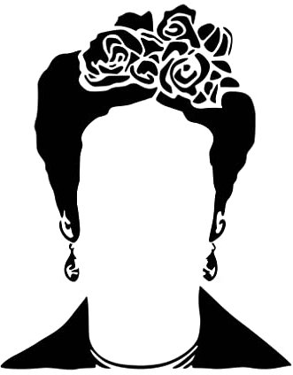 LaserCad Schablone Celebrity Portrait (FK11, frida kahlo no face, DIN A4) Graffiti Stencil für Airbrush, Wand Kunst und Malen