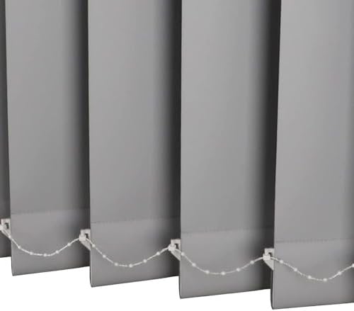 Pxzybd Vertikal Lamellen Jalousien Grau,Vertikaljalousie Für Fenster,Verdunkelung/Wärmeisolierung Vertikal Jalousien,Lamellen Stoffvorhänge,Rollo Jalousette, Für Wohnzimmer Büro,W×H-120x130cm/47x51in