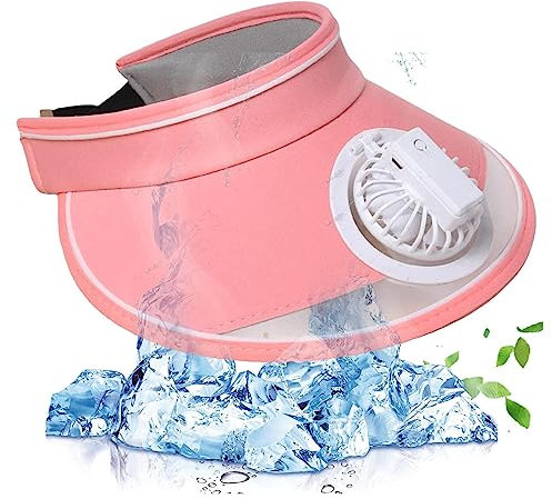Sombrero con Visera para el Sol con Ventilador, Sombrero para protección Solar Gran área, Gorra Playa ala Ancha, Sombrero Ligero con Ventilador refrigeración para