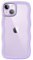 JETech Cute Case for iPhone 14 Plus 6.7-Inch, Wave Frame Curly Shape Shockproof Phone Cover for Women and Girls, Clear Hard PC Back (Purple)