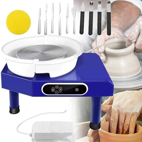 Tornio elettrico per ceramica, 250W/350W, macchina per ceramica, macchina per modellare la ceramica per adulti e per l'artigianato della ceramica con pedale del tornio,350W-Dualcontrol
