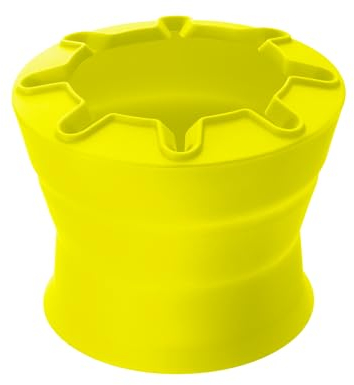 LAMY Wasserbecher aquaplus neon-Yellow - ideal für den Schulunterricht - Faltbarer Wasserbecher mit Pinselablage - Pinselbecher zum Malen