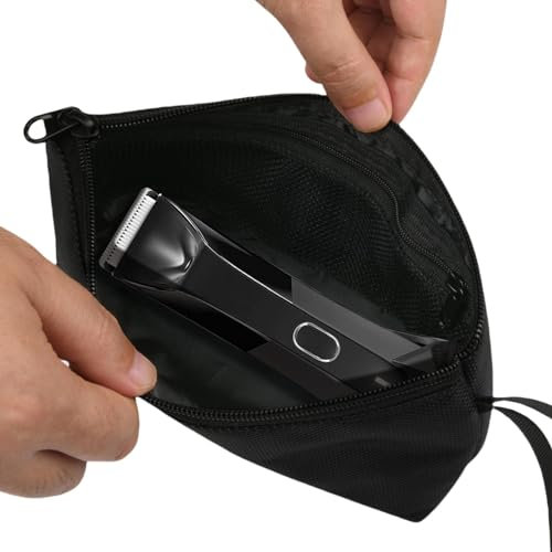 Hair Clipper Storage Bag, Portable Barber Carrying Case, Trimmer Storage Organizer with Handle, Hairdressing Tools Storage Carrying Case for Clippers Scissors, Trimmer, Barber Suplies, Black
