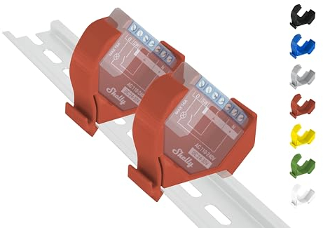 Hutschienenhalter/Adapter Mini für Shelly Plus/Gen3 DIN Rail bracket (35mm) (2er-Set Rot (Prime))