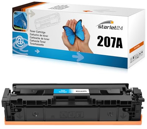 Starlet24 207A Toner Cyan Kompatibel für HP 207A W2211A Toner für Color Laserjet Pro MFP M282nw M255dw M283fdn M283 M282 M255 Mit Chip (1 Pack)