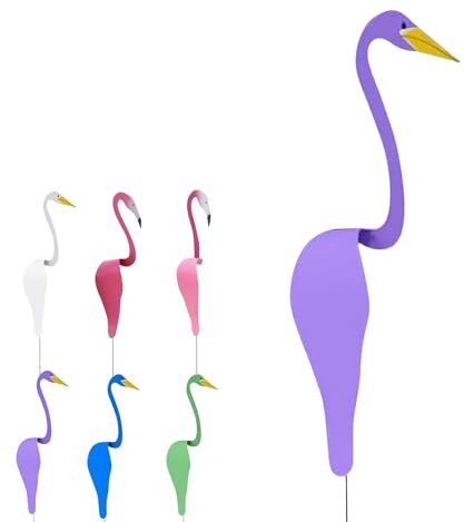 DUOPAI Dancing Birds Garden Metal Art, Tanzende Vögel Im Garten, Wirbelnder Flamingo, Metallkunst, Skurriler Dynamischer Vogel-Flamingo, Windspiel für Garten und Hofdekoration, Metallschild